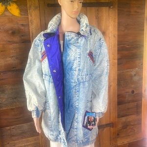 GITANO NOS acid washed lined winter denim jacket coat